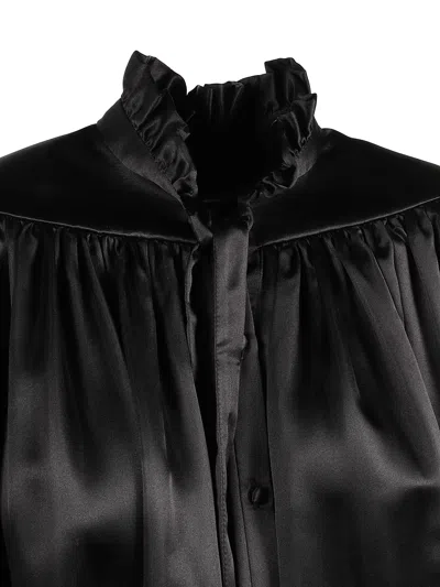 Balenciaga Women Lace-up Shirt In Black