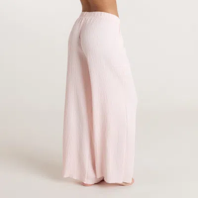 Lounge Womens Pink Crinkle Wide-leg Woven Pyjama Bottoms Xs