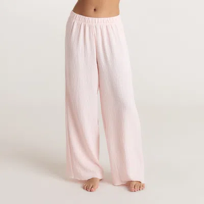 Lounge Womens Pink Crinkle Wide-leg Woven Pyjama Bottoms Xs