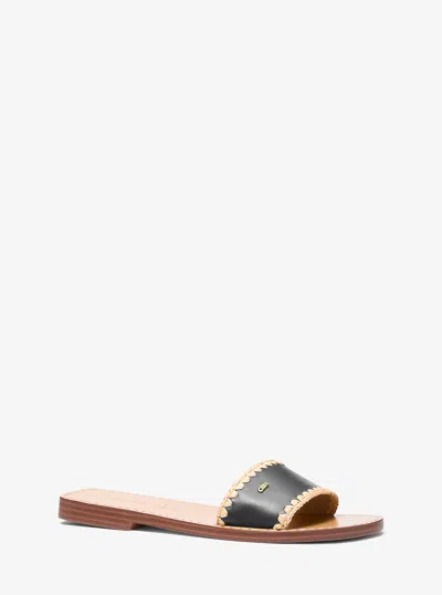 Michael Kors Drea Leather Slide Sandal In Multi