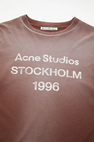 Acne Studios Logo 1996 Long Sleeve T-shirt In Brown