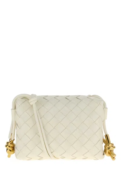 Bottega Veneta Women White Leather Mini Loop Crossbody Bag In White