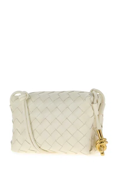 Bottega Veneta Women White Leather Mini Loop Crossbody Bag In White