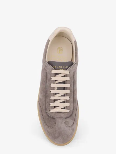 Brunello Cucinelli Coda Di Rondine Suede Sneakers In Purple