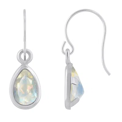 Glistening Jewels 10k Gold 6x4mm Pear Shape Moonstone Drop Earrings In Metallic