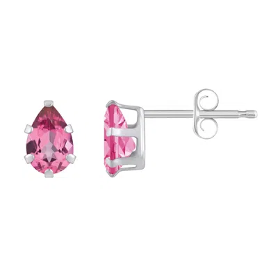 Glistening Jewels 10k Gold 6x4mm Pear Shape Pink Topaz Stud Earrings In Brown