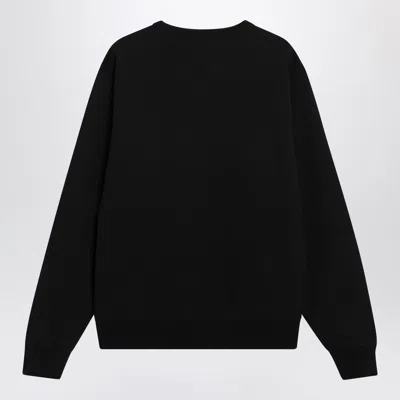 Burberry Black Slim Cotton Terry-effect Sweatshirt In Black