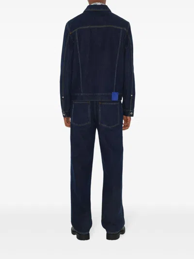 Burberry Men Denim Jacket In Blue