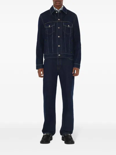 Burberry Men Denim Jacket In Blue