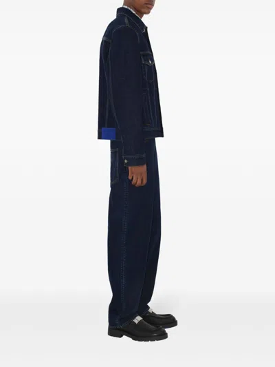 Burberry Men Denim Jacket In Blue