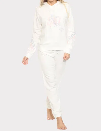 Pj Salvage Mountain Bound Ski Hoodie Lounge Set In Ivory In White
