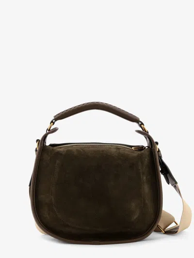 Burberry Women Messenger B Clip Suede Crossbody Bag In Brown