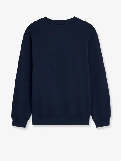 Celine Men Cotton Sweater With Front Lettering Logo In Blue