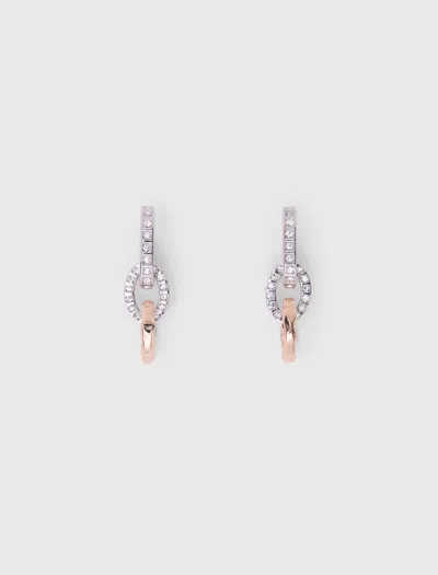 Maje Woman's Brass Link Earrings For Spring/summer In Brown