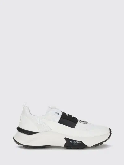 Valentino Garavani Two-tone Fabric And Mesh True Act Sneakers In White