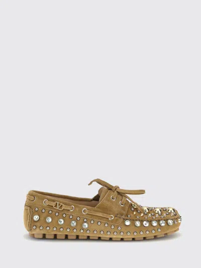 Valentino Garavani Crystal-embellished Loafers In Brown
