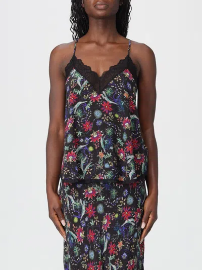Zadig & Voltaire Womens Encre Christy Floral-print Woven Camisole In Black