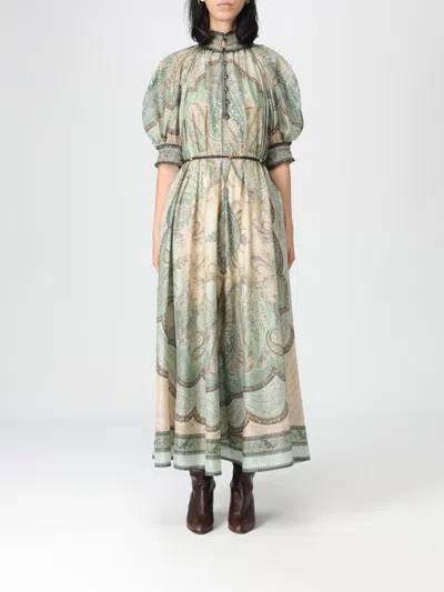 Zimmermann Womens Tapestry Teal Multi Wanderlust Billow Puffed-short-sleeves Silk Midi Dress In Multi