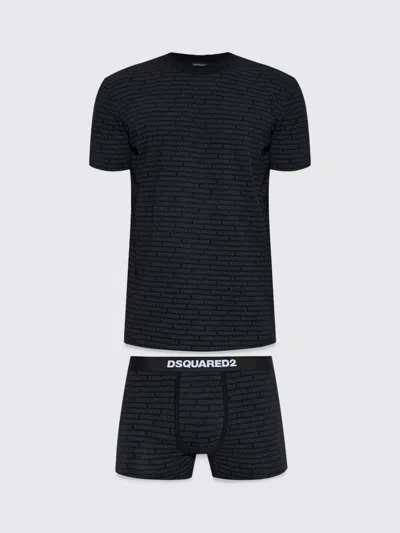 Dsquared2 Dsquared Men T-shirt And Boxer Set In Black