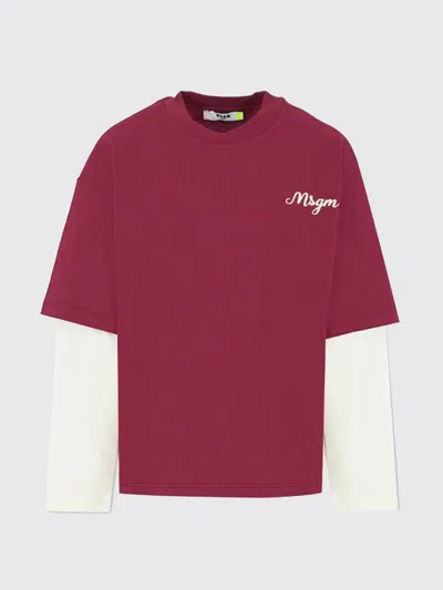 Msgm T-shirt  Kids Kids Color Red In Burgundy