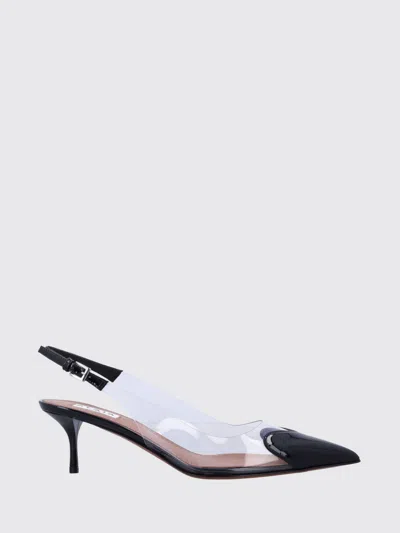 Alaïa Le Coeur Black Patent Leather High Slingback In Animal Print