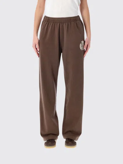 Sporty And Rich Pants With Logo In Brown