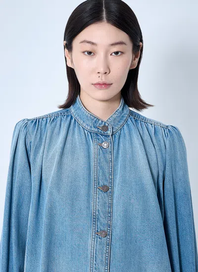 Chloé Relaxed Fit Jacket With Buttoned-cuff Sleeves In Blue