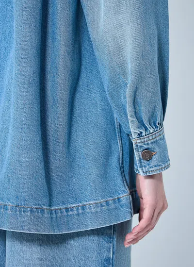 Chloé Relaxed Fit Jacket With Buttoned-cuff Sleeves In Blue