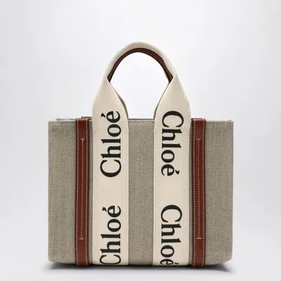 Chloé Chloe Women Multicolor Fabric Small Woody Shopping Bag In Neutral