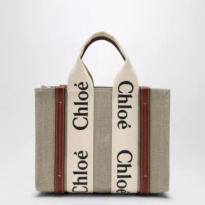 Chloé Chloe Women Multicolor Fabric Small Woody Shopping Bag In Neutral