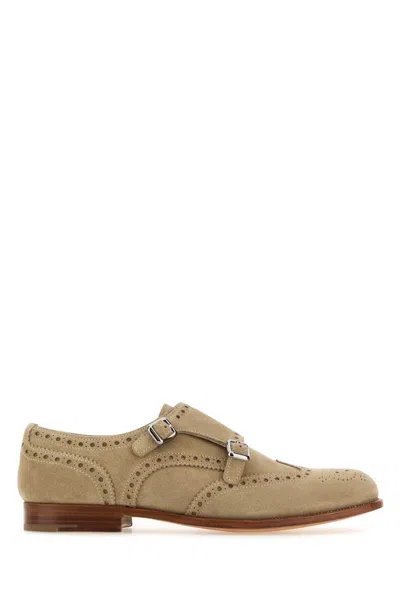 Church's Women Sand Suede Monk Strap Shoes In Brown