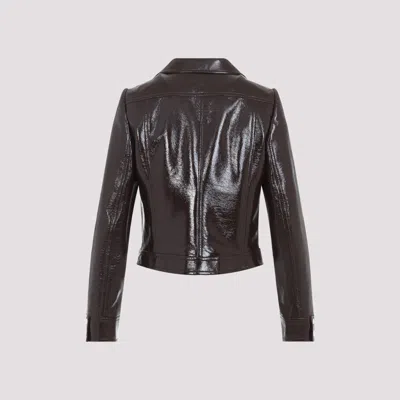 Courrèges Vinyl Jacket Women In Brown