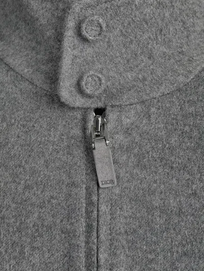 Dior Men Harrington  Icons Virgin Wool And Cashmere Jacket In Gray