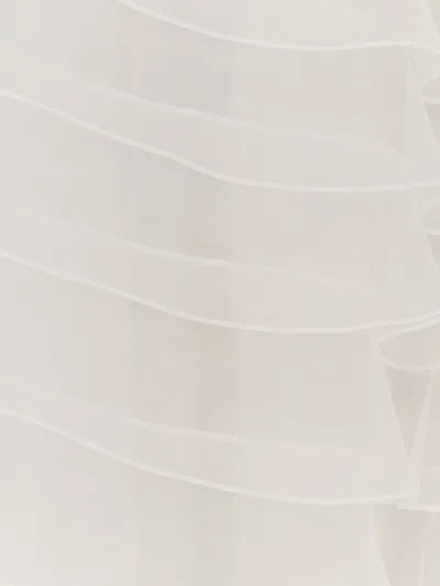 Dior Women Flounced Voile Skirt In White