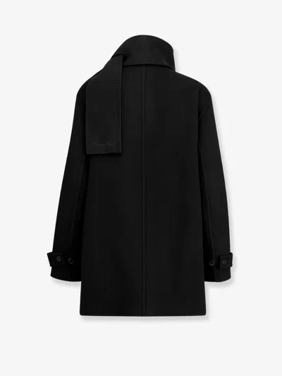Dior Women Virgin Wool And Cashmere Scarf In Black