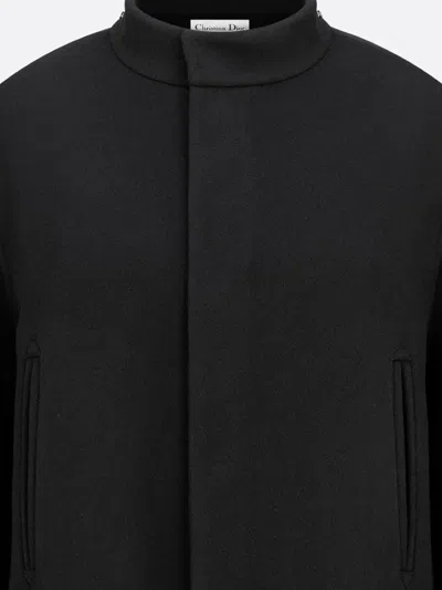 Dior Women Virgin Wool And Cashmere Scarf In Black