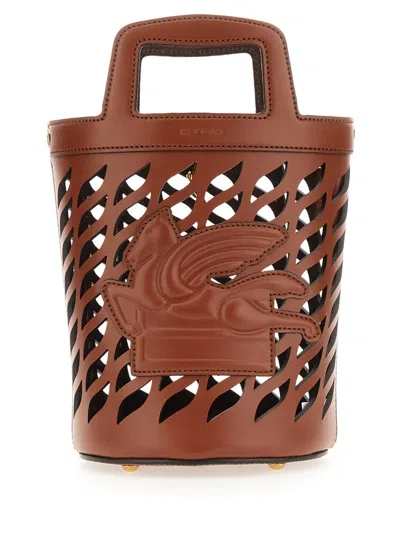 Etro Women "coffa" Bag With Logo In Brown