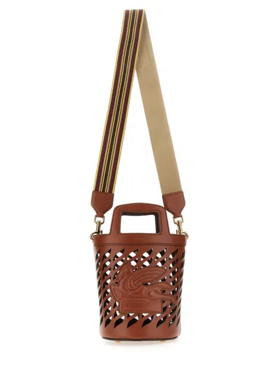 Etro Women "coffa" Bag With Logo In Brown