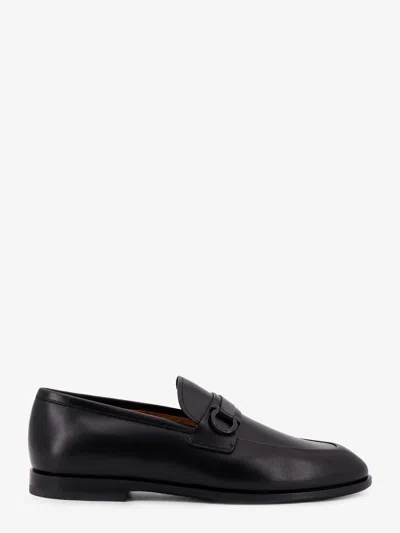 Ferragamo Leather Loafers With Metal Buckle Detail In Multi