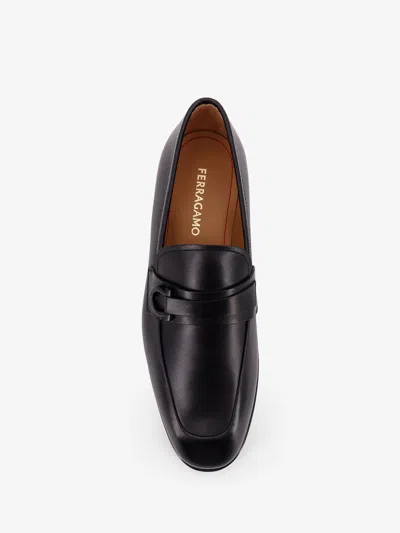Ferragamo Leather Loafers With Metal Buckle Detail In Multi