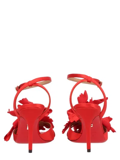 Ferragamo 90mm Flower-embellished High-heel Sandals In Red