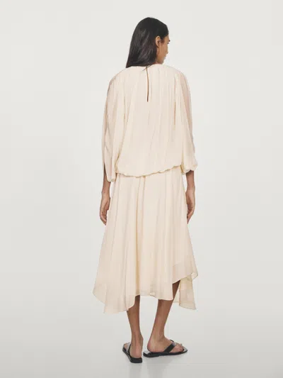 Massimo Dutti Voluminous Flowing Blouse In Neutral