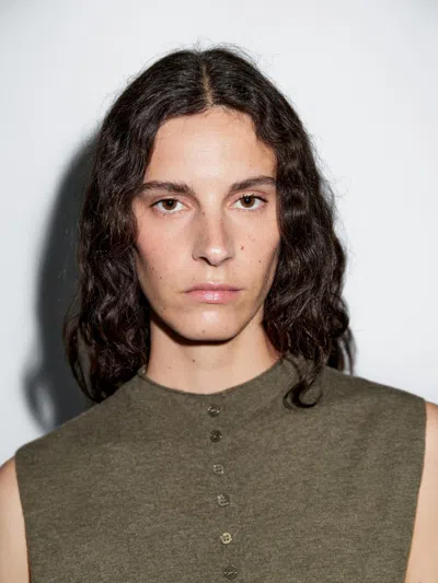 Massimo Dutti Cropped Wool Blend Knit Vest In Brown