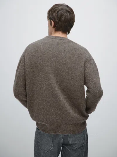 Massimo Dutti 100% Wool Argyle Knit Sweater In Multi