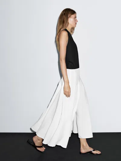 Massimo Dutti Long Contrast Dress In Multi