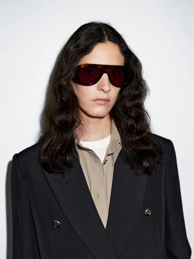 Massimo Dutti Wool Blend Blazer With Gold Buttons In Black