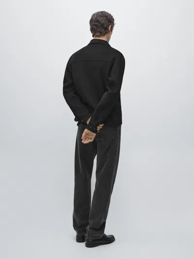 Massimo Dutti Short Wool Blend Overshirt In Multi