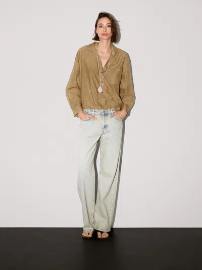 Massimo Dutti Striped Cotton Blend Shirt In Multi