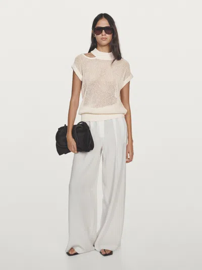 Massimo Dutti Knit Top With Cut In Multi