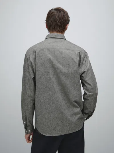 Massimo Dutti Regular Fit Melange Oxford Shirt In Gray
